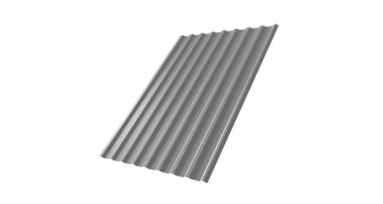 Профнастил С20R 0,5 Satin RAL 9006 бело-алюминиевый