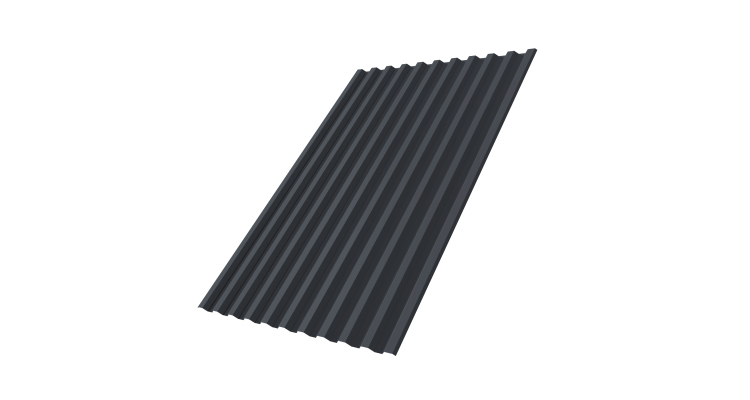 Профнастил С21 R 0,5 Satin RAL 7024 мокрый асфальт