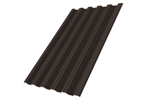 Профнастил НС35R 0,5 Satin RR 32 темно коричневый