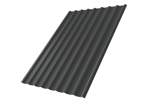 Профнастил С20R 0,5 Rooftop Бархат RAL 7016 антрацитово-серый
