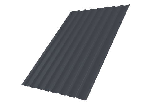 Профнастил С20В 0,5 PurLite Мatt RAL 7024 мокрый асфальт