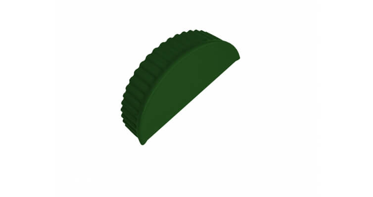 Заглушка торцевая для полукруглого конька PE RAL 6002 лиственно-зеленый