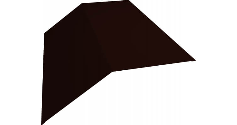 Планка конька плоского 145х145 GreenCoat Pural RR 32 темно-коричневый