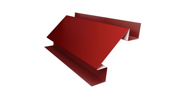 Планка угла внутреннего сложного Экобрус Satin с пленкой RAL 3009 оксидно-красный