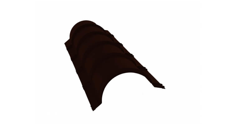 Планка конька полукруглого 0,5 Velur X RR 32 темно-коричневый (1,97м)