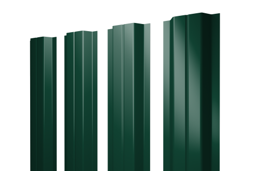 Штакетник П-образный A с прямым резом 0,5 Satin RAL 6005 зеленый мох