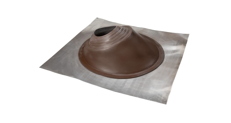 Проходной элемент MF угловой №3.1 (280-460мм) +185 EPDM (металлический неокрашенный фланец) коричневый