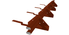 Снегозадержатель трубчатый для композитной черепицы Roman RAL 3009 (3м)