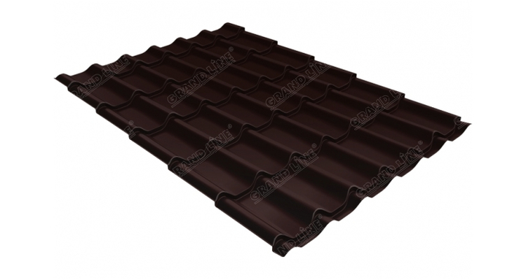 Волновой профиль classic толщина 0,45 PE полиэстер RAL 8017 шоколад